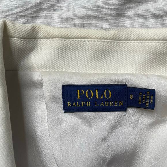 Polo Ralph Lauren White Double Breasted Blazer Sz 8 Women's Office Professional - Picture 10 of 10